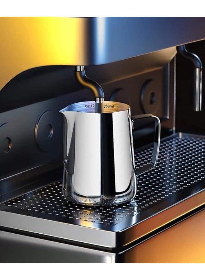 إبريق رغوة الحليب من الفولاذ المقاوم للصدأ فن كريمر فومر حليب فنجان بخار قهوة 12 أونصة 350 مل - Image 4